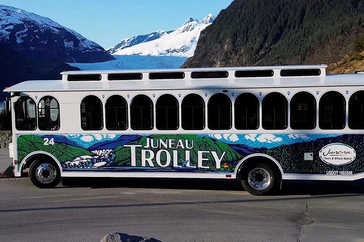 The Juneau Trolley that runs the tour